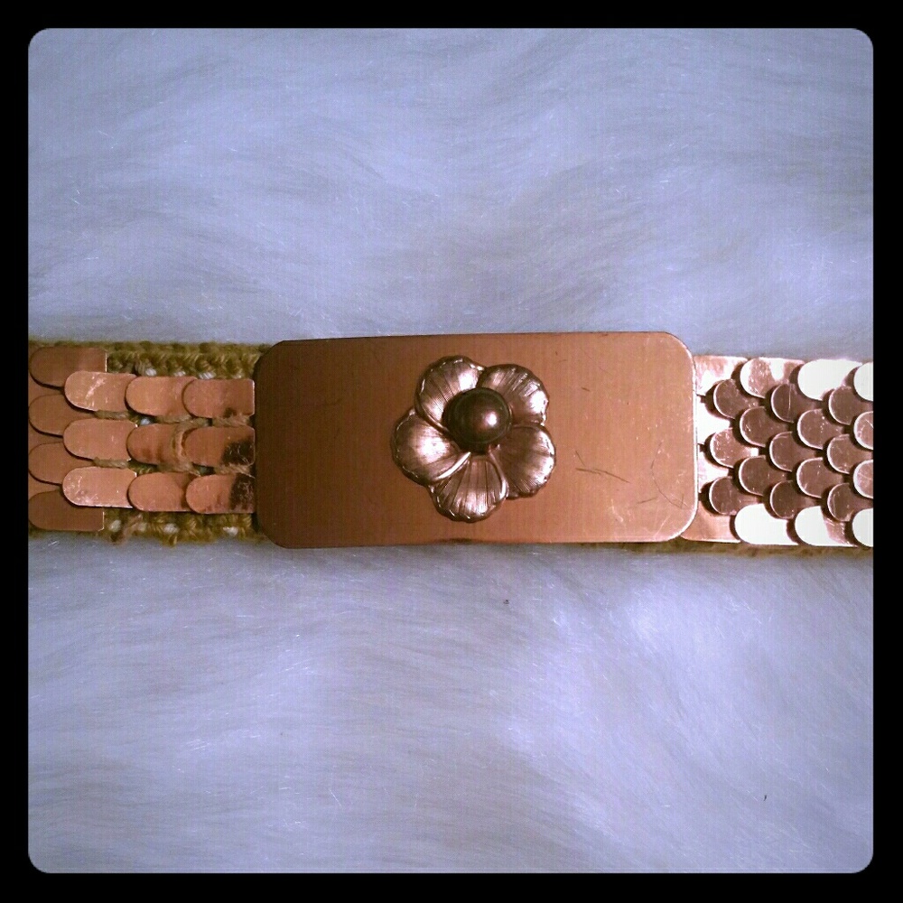 Vintage gold elastic belt